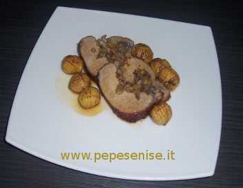 ARROSTO DI LONZA DI MAIALE CON CASTAGNE