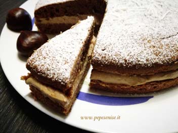 TORTA DI CASTAGNE AL CIOCCOLATO, MANDORLE E PISTACCHI