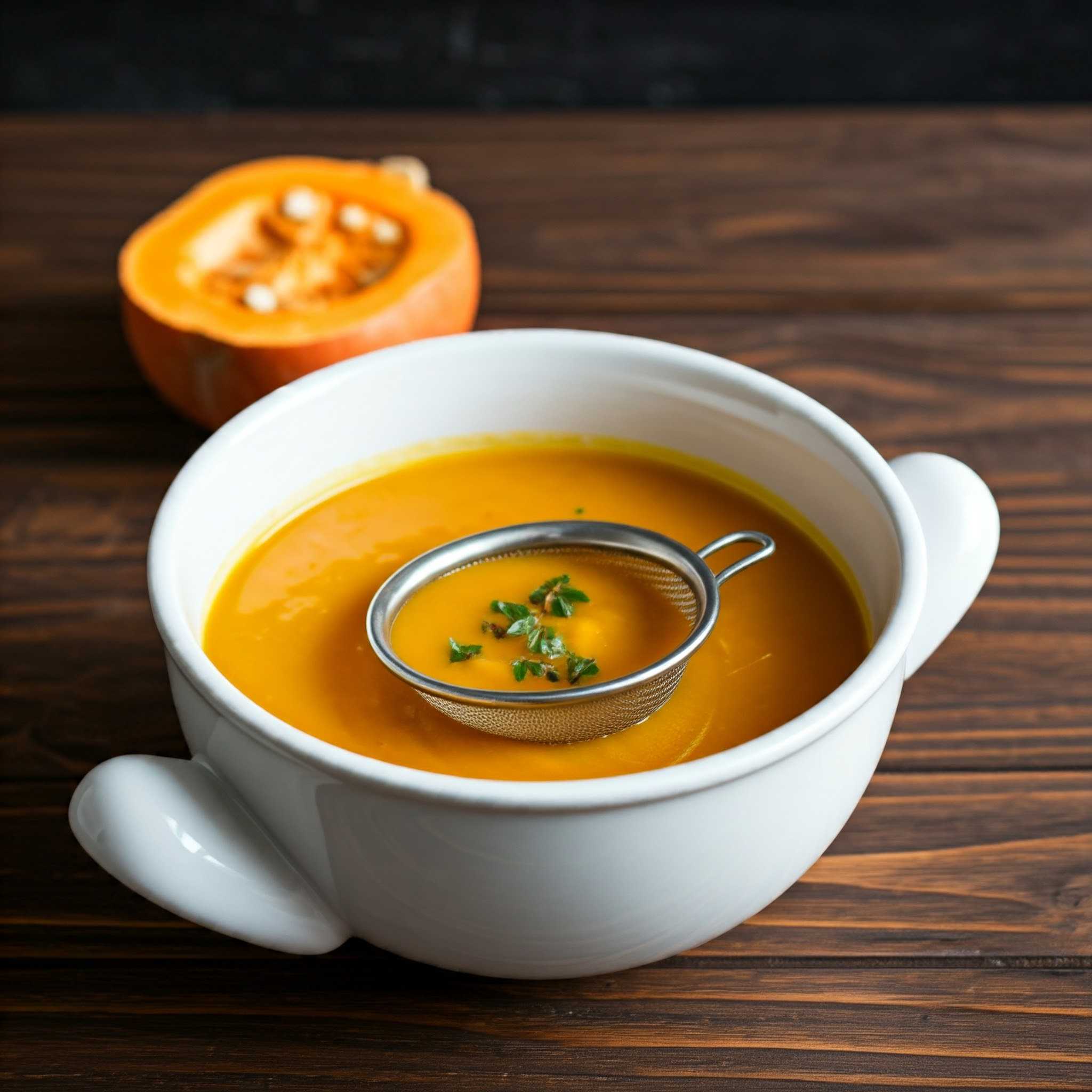 Vellutata di zucca con germe di grano